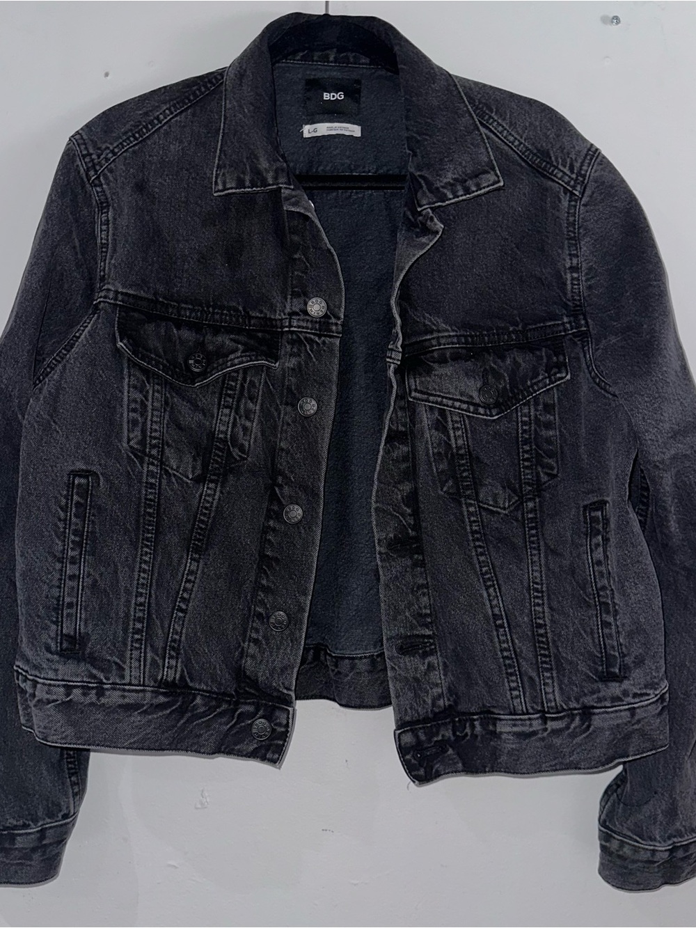 BDG Black Washed Denim Trucker Jacket